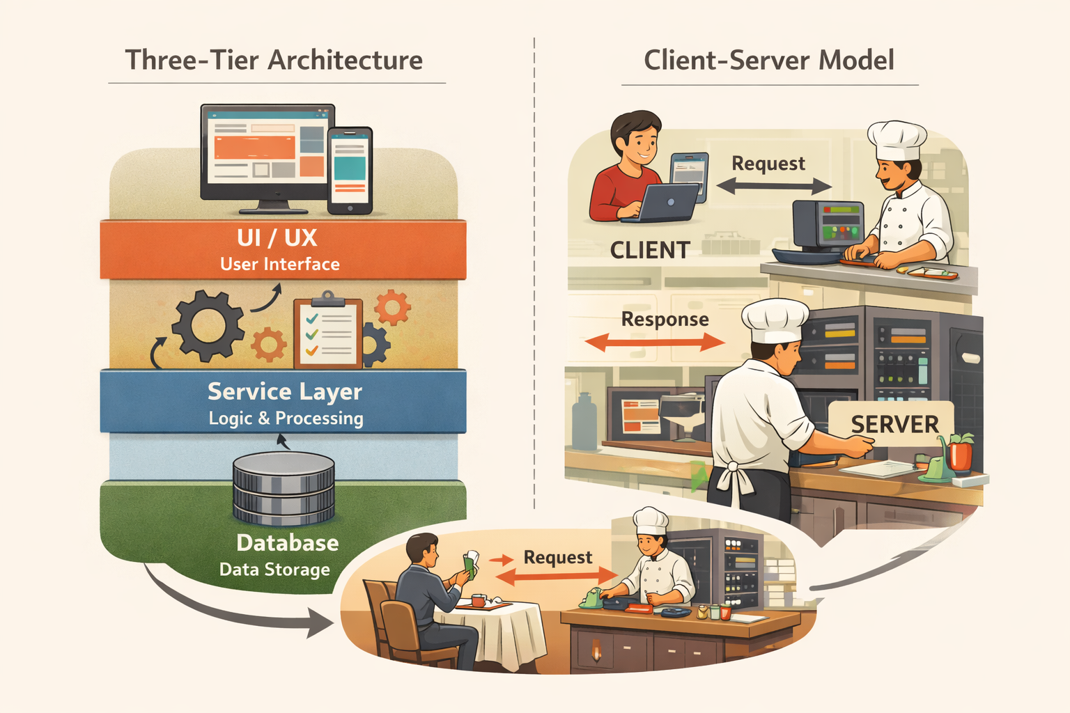 Three-Tier Architecture and the Client-Server Model Explained